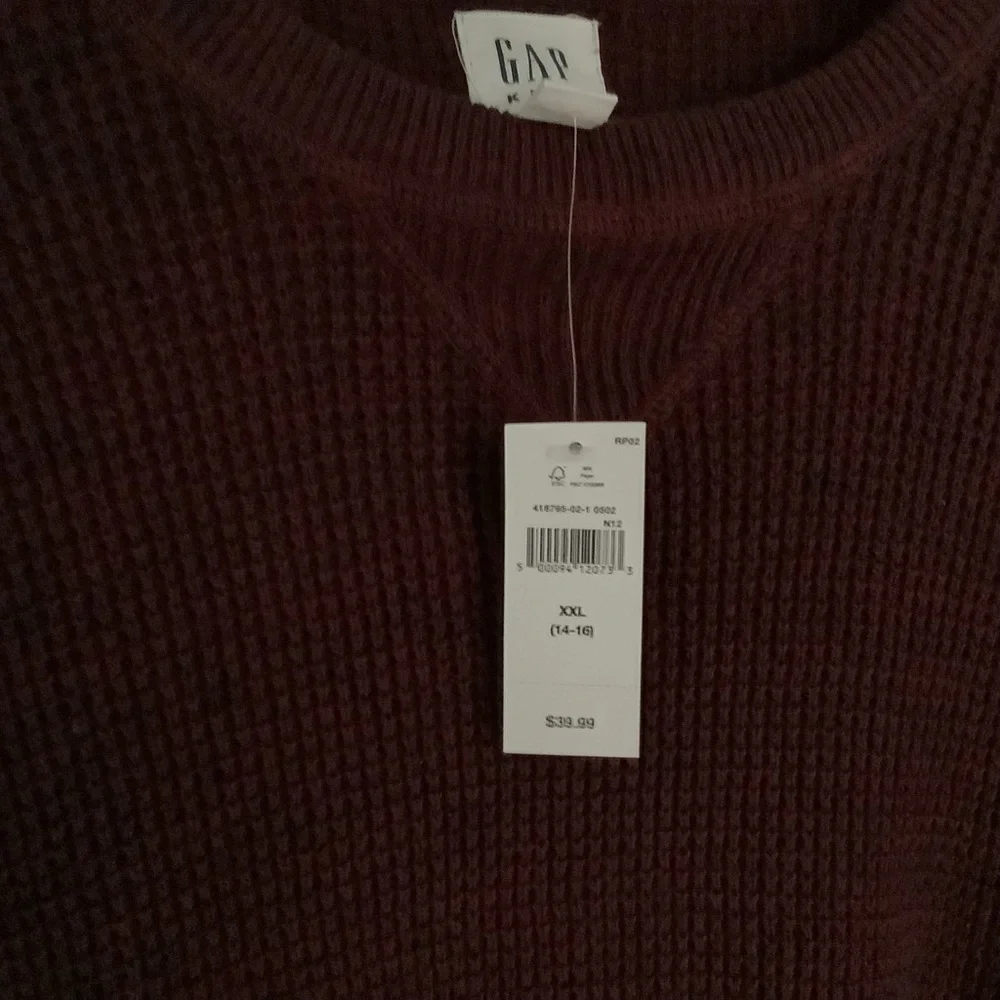 Gap Burgundy Waffle Knit Sweater Size XXL (14-16) NWT
